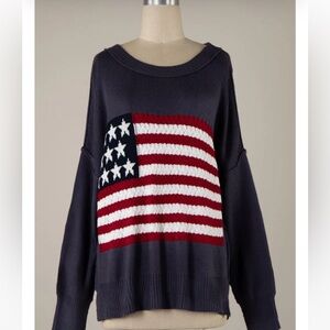 Navy American Flag Sweater